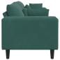 Preview: Samt Sofa mit Kissen mit Kissen Dunkelgrün 208 cm Samt