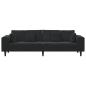 Preview: Samt Sofa mit Kissen mit Kissen Schwarz 208 cm Samt