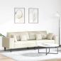 Preview: ARDEBO.de - Samt Sofa mit Kissen mit Kissen Cremefarben 208 cm Samt
