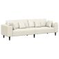 Preview: Samt Sofa mit Kissen mit Kissen Cremefarben 208 cm Samt