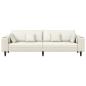 Preview: Samt Sofa mit Kissen mit Kissen Cremefarben 208 cm Samt