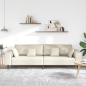 Preview: Samt Sofa mit Kissen mit Kissen Cremefarben 208 cm Samt