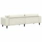 Preview: Samt Sofa mit Kissen mit Kissen Cremefarben 208 cm Samt