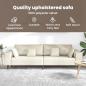 Preview: Samt Sofa mit Kissen mit Kissen Cremefarben 208 cm Samt