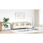 Preview: Samt Sofa mit Kissen mit Kissen Cremefarben 208 cm Samt