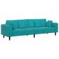 Preview: Samt Sofa mit Kissen mit Kissen Türkis 208 cm Samt