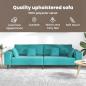 Preview: Samt Sofa mit Kissen mit Kissen Türkis 208 cm Samt