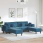 Preview: ARDEBO.de - Samt Sofa mit Kissen mit Kissen 3 pcs Blau 208 cm Samt