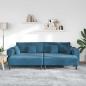 Preview: Samt Sofa mit Kissen mit Kissen 3 pcs Blau 208 cm Samt