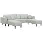 Preview: Samt Sofa mit Kissen mit Kissen 3 pcs Hellgrau 208 cm Samt
