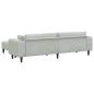 Preview: Samt Sofa mit Kissen mit Kissen 3 pcs Hellgrau 208 cm Samt