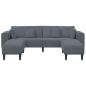 Preview: Samt Sofa mit Kissen mit Kissen 3 pcs Dunkelgrau 208 cm Samt