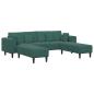 Preview: Samt Sofa mit Kissen mit Kissen 3 pcs Dunkelgrün 208 cm Samt