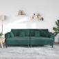 Preview: Samt Sofa mit Kissen mit Kissen 3 pcs Dunkelgrün 208 cm Samt