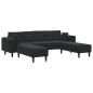 Preview: Samt Sofa mit Kissen mit Kissen 3 pcs Schwarz 208 cm Samt