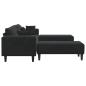Preview: Samt Sofa mit Kissen mit Kissen 3 pcs Schwarz 208 cm Samt