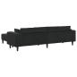 Preview: Samt Sofa mit Kissen mit Kissen 3 pcs Schwarz 208 cm Samt