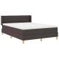 Preview: Boxspringbett Dunkelbraun und Weiß 140 x 190 cm Gewebe