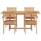 Preview: Garten Essgruppe 5 pcs Braun Massives Teakholz