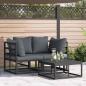Preview: ARDEBO.de - Garten-Sofa-Set 3 pcs Schwarz 70 x 70 x 32 cm Aluminium