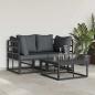 Preview: Garten-Sofa-Set 3 pcs Schwarz 70 x 70 x 32 cm Aluminium