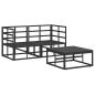 Preview: Garten-Sofa-Set 3 pcs Schwarz 70 x 70 x 32 cm Aluminium
