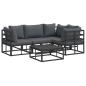 Preview: Garten-Sofa-Set 5 pcs Schwarz 70 x 70 x 32 cm Aluminium