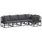 Preview: ARDEBO.de - Garten-Sofa-Set 5 pcs Schwarz 283 x 143 x 71 cm Aluminium