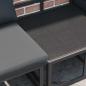 Preview: Gartensofa-set mit Kissen 5 pcs Schwarz Aluminium
