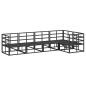 Preview: Gartensofa-set mit Kissen 5 pcs Schwarz Aluminium