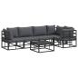 Preview: ARDEBO.de - Garten-Sofa-Set 6 pcs Schwarz 70 x 70 x 32 cm Aluminium