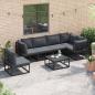 Preview: Garten-Sofa-Set 6 pcs Schwarz 70 x 70 x 32 cm Aluminium