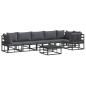 Preview: ARDEBO.de - Garten-Sofa-Set 7 pcs Schwarz 70 x 70 x 32 cm Aluminium