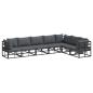 Preview: ARDEBO.de - Garten-Sofa-Set 7 pcs Schwarz 70 x 70 x 32 cm Aluminium