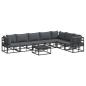 Preview: Garten-Sofa-Set 8 pcs Schwarz 70 x 70 x 32 cm Aluminium