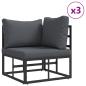 Preview: Garten-Sofa-Set 11 pcs Schwarz 70 x 70 x 32 cm Aluminium
