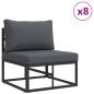 Preview: Garten-Sofa-Set 11 pcs Schwarz 70 x 70 x 32 cm Aluminium