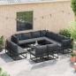 Preview: Garten-Sofa-Set 11 pcs Schwarz 70 x 70 x 32 cm Aluminium