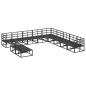 Preview: Garten-Sofa-Set 11 pcs Schwarz 70 x 70 x 32 cm Aluminium