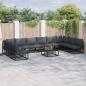 Preview: ARDEBO.de - Garten-Sofa-Set 10 pcs Schwarz 423 x 211.5 x 71 cm Aluminium