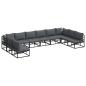 Preview: Garten-Sofa-Set 10 pcs Schwarz 423 x 211.5 x 71 cm Aluminium