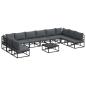 Preview: Garten-Sofa-Set 11 pcs Schwarz 70 x 70 x 32 cm Aluminium