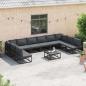 Preview: Garten-Sofa-Set 11 pcs Schwarz 70 x 70 x 32 cm Aluminium