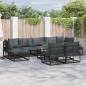 Preview: ARDEBO.de - Garten-Sofa-Set 10 pcs Schwarz 70 x 70 x 32 cm Aluminium
