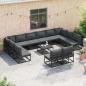 Preview: Garten-Sofa-Set 12 pcs Schwarz 423 x 211,5 x 71 cm Aluminium