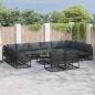 Preview: ARDEBO.de - Garten-Sofa-Set 13 pcs Schwarz 70 x 70 x 32 cm Aluminium