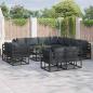 Preview: ARDEBO.de - Garten-Sofa-Set 11 pcs Schwarz 283 x 283 x 71 cm Aluminium