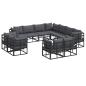 Preview: Garten-Sofa-Set 11 pcs Schwarz 283 x 283 x 71 cm Aluminium