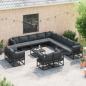Preview: ARDEBO.de - Garten-Sofa-Set 14 pcs Schwarz 70 x 70 x 32 cm Aluminium