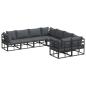 Preview: Garten-Sofa-Set 8 pcs Schwarz 283 x 283 x 71 cm Aluminium